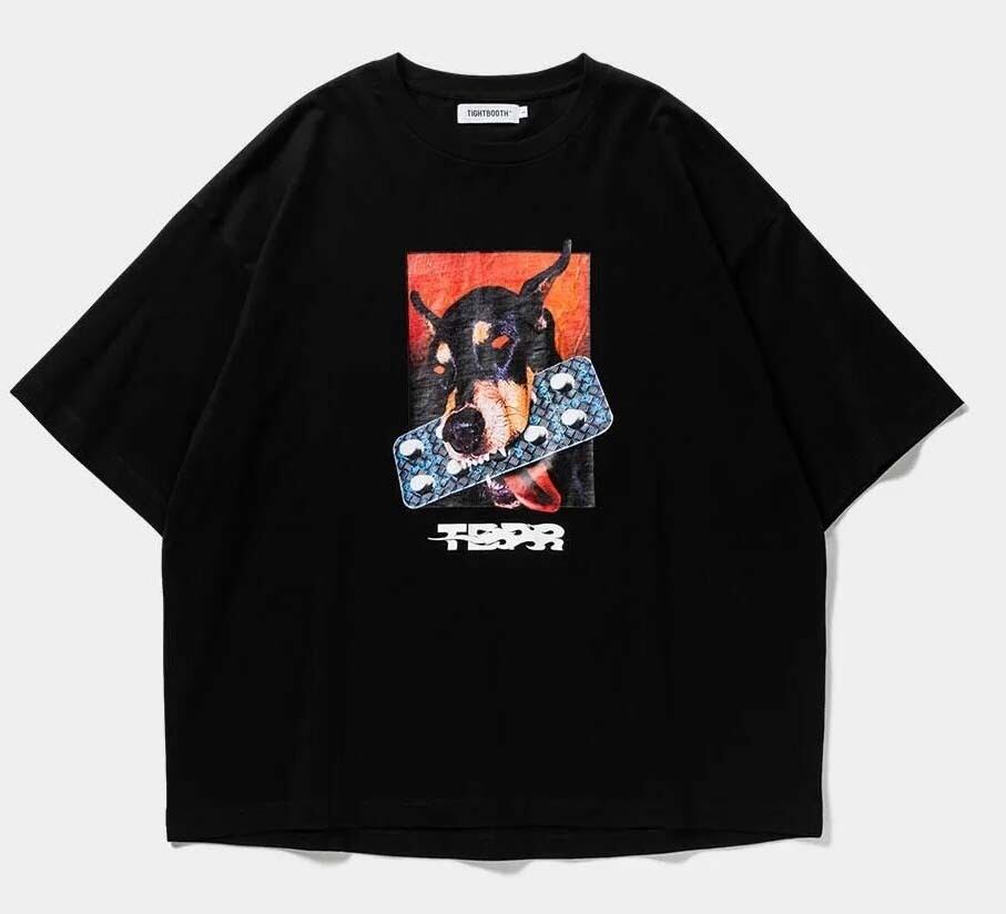 TIGHTBOOTH COLLEGE HOODED SWEAT SHIRT カラー：Black