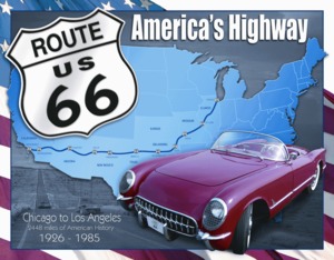 引続きセール主力商品20％OFF！  【ブリキ看板】  ROUTE 66 - 1956 to 1974　【ティンプレート】　1548