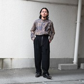 山内 / 流し染めコットンキュプラツイルシャツ スタンドカラー