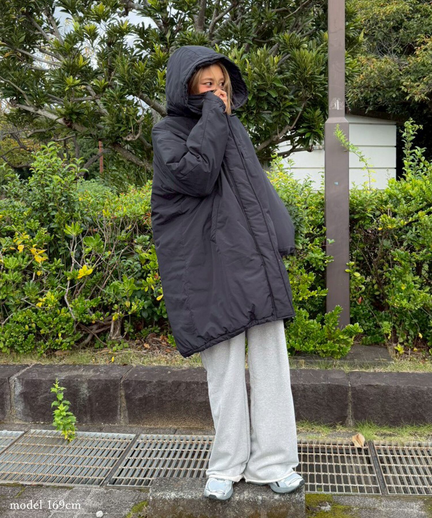 新品＊ボーイズルーム　モンスターコート　中綿　キルティング　オーバーサイズ　黒 新品＊ボーイズルーム モンスターコート 中綿 キルティング オーバー