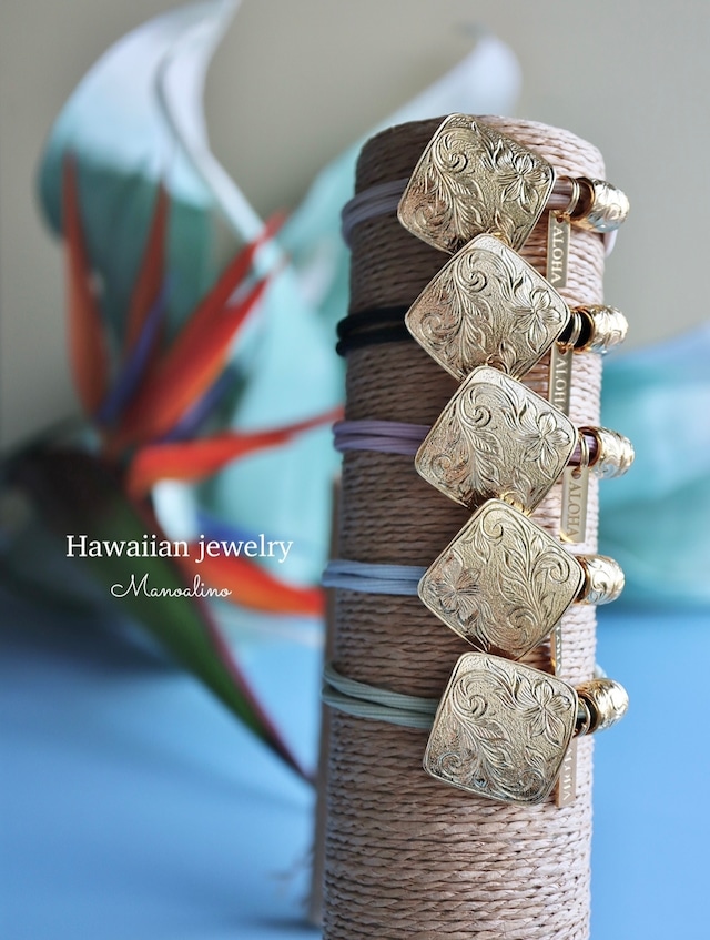 【5color】Square hear hair accessory Hawaiianjewelry(ハワイアンジュエリーヘアゴムスクエア)