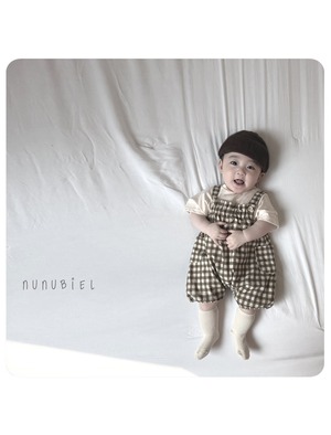 【即納】nunu biel / baby /checkerboard romper