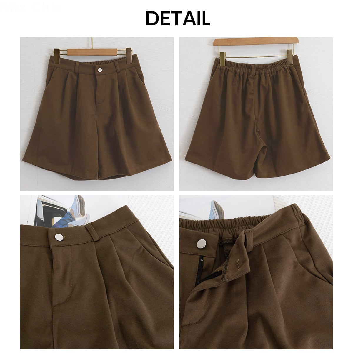 ウール風 タック ショートパンツ レディース 秋冬 韓国 きれいめ 大人 通勤 ビジネス オフィス カジュアル OL スラックス ゆったり 体型カバー 大人可愛い 大人女子