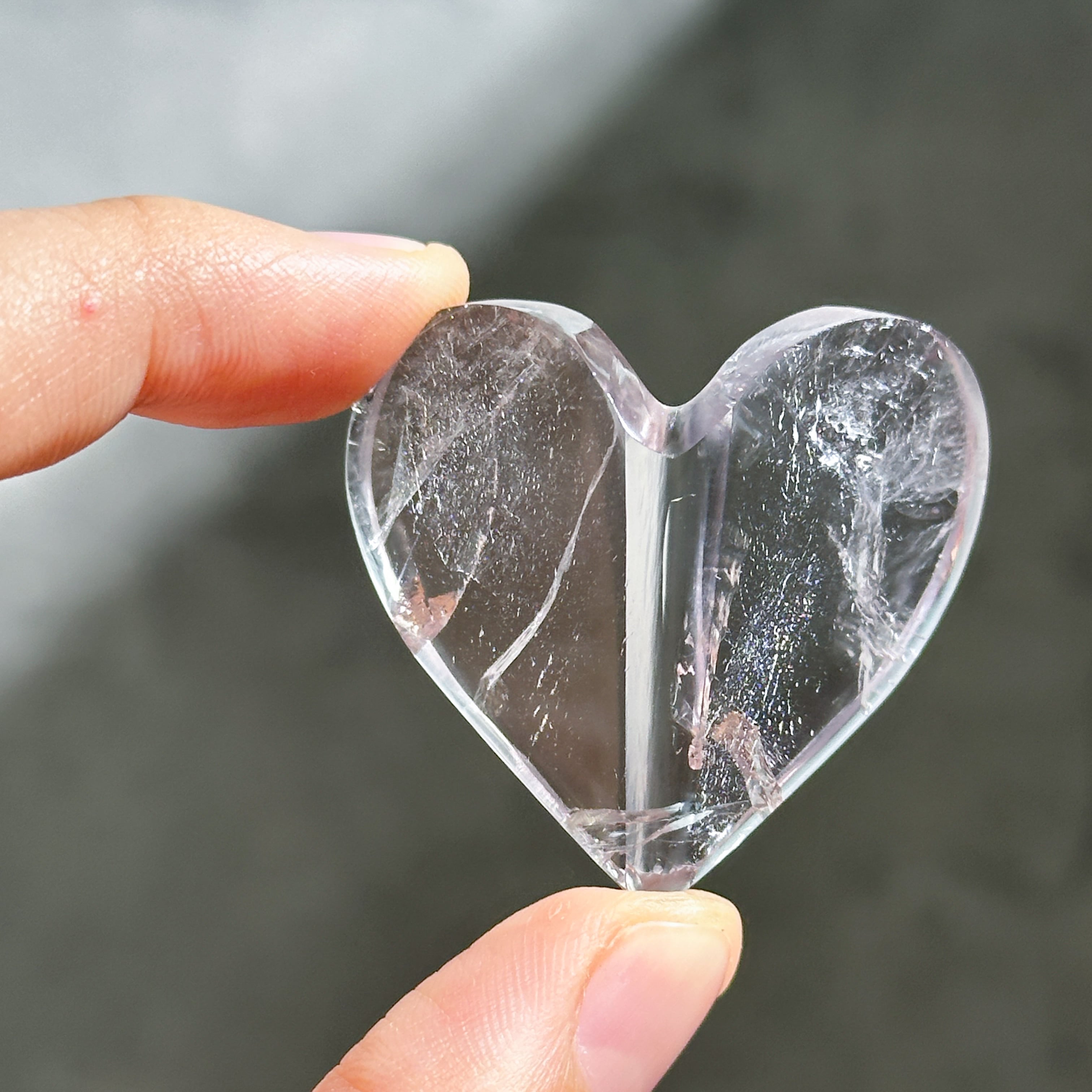 アメジスト 3Dハート 03♡Amethyst heart ♡天然石・鉱物