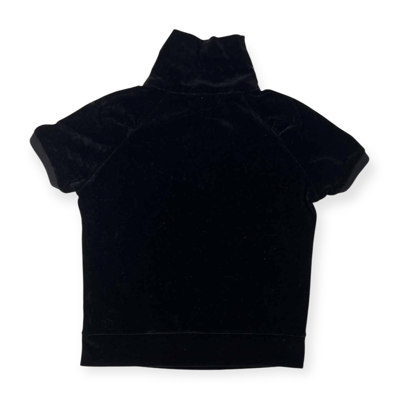 adabat アダバット ハイネック 半袖 ベロア シャツ サイズ 38 /ブラック/ワールド/日本製/ゴルフ