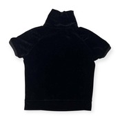 adabat アダバット ハイネック 半袖 ベロア シャツ サイズ 38 /ブラック/ワールド/日本製/ゴルフ