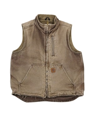 00s Carhartt V33 Sherpa Lined Duck Faded Vest M