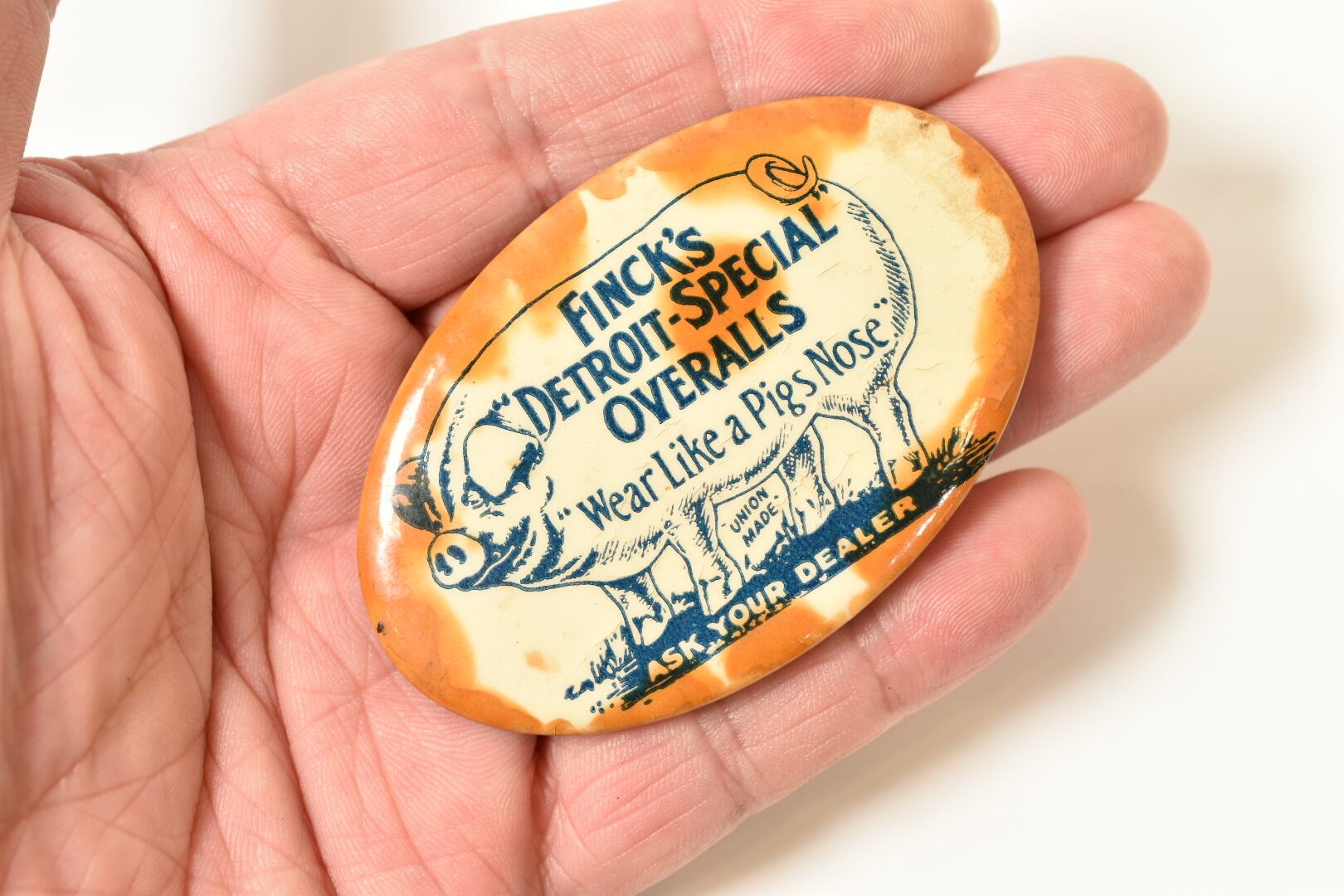 1900s~ FINCK'S POCKET MIRROR Advertising#1220890 | Button Works