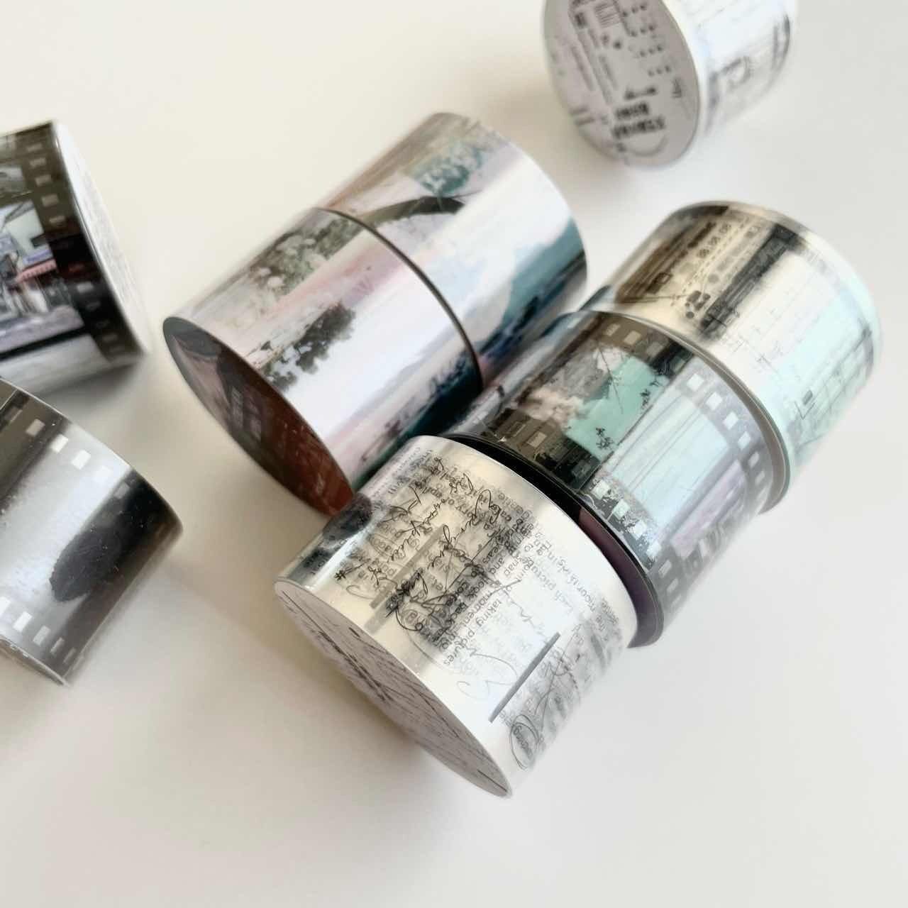 フィルムライク クリアテープ|レトロ 手帳素材 写真 文字柄