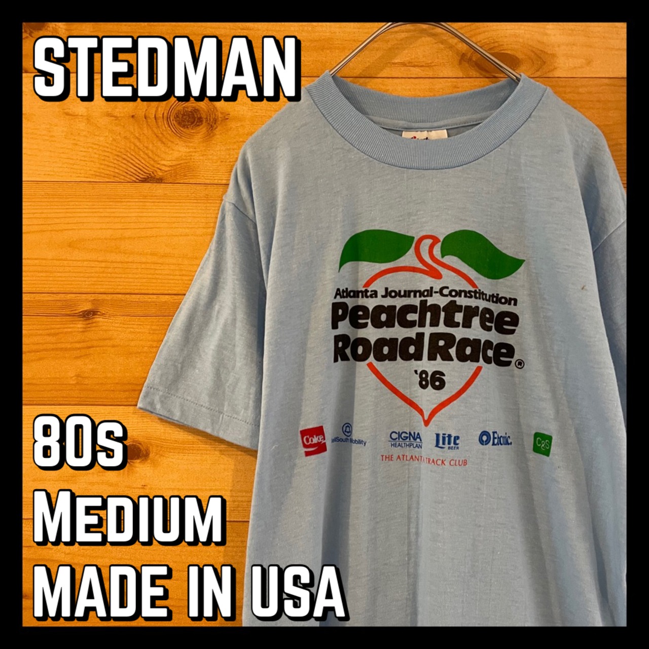 【STEDMAN】古着 80s ロードレース イベント Tシャツ USA製 スポンサー 企業ロゴ