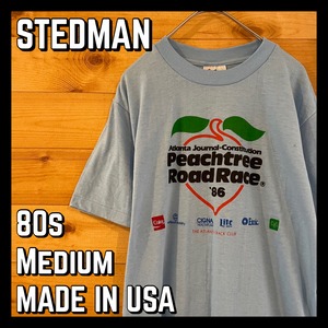 【STEDMAN】古着 80s ロードレース イベント Tシャツ USA製 スポンサー 企業ロゴ