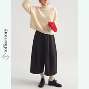 【2color】ほのあかり揺れる、冬のコクーンパンツ《P0328》