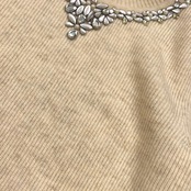新品 タグ付き Leilian レリアン ラメ ビジュー タートルネック リブ編み 長袖 ウール ニット セーター 9/アイボリー 系 レディース