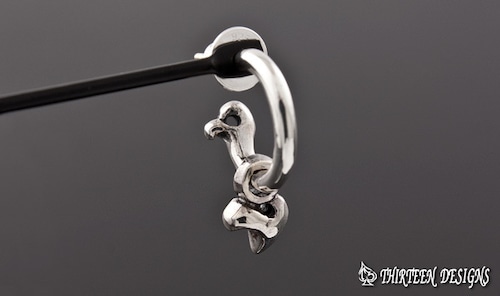 THIRTEENDESIGNS サーティーンデザインズ KE-16 HOOP BONE & TINY HEART PIERCE