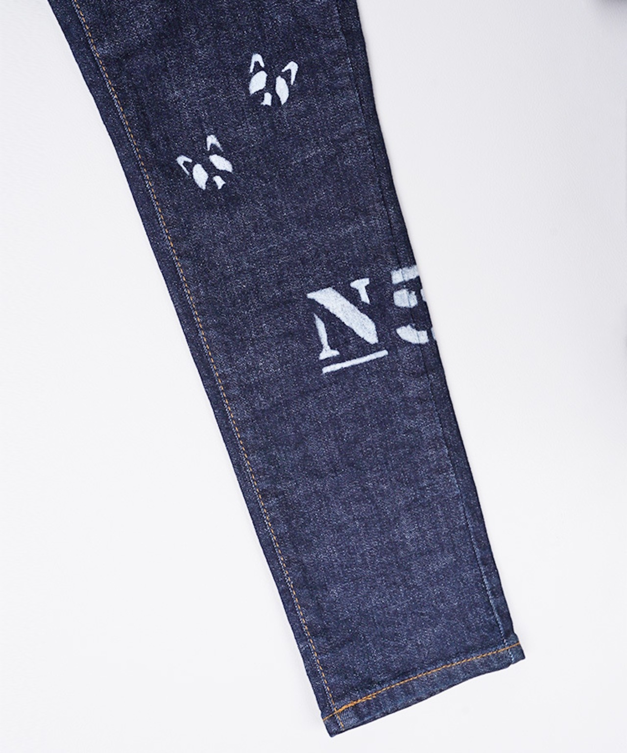 【ATELIER LINE】マルチペイントウエストゴムスキニーデニム　CQ-48087H