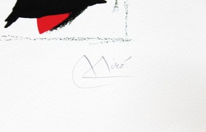 ジョアン・ミロ「ポエジーの絵画」作品証明書・展示用フック・限定500部エディション付複製画リトグラフ