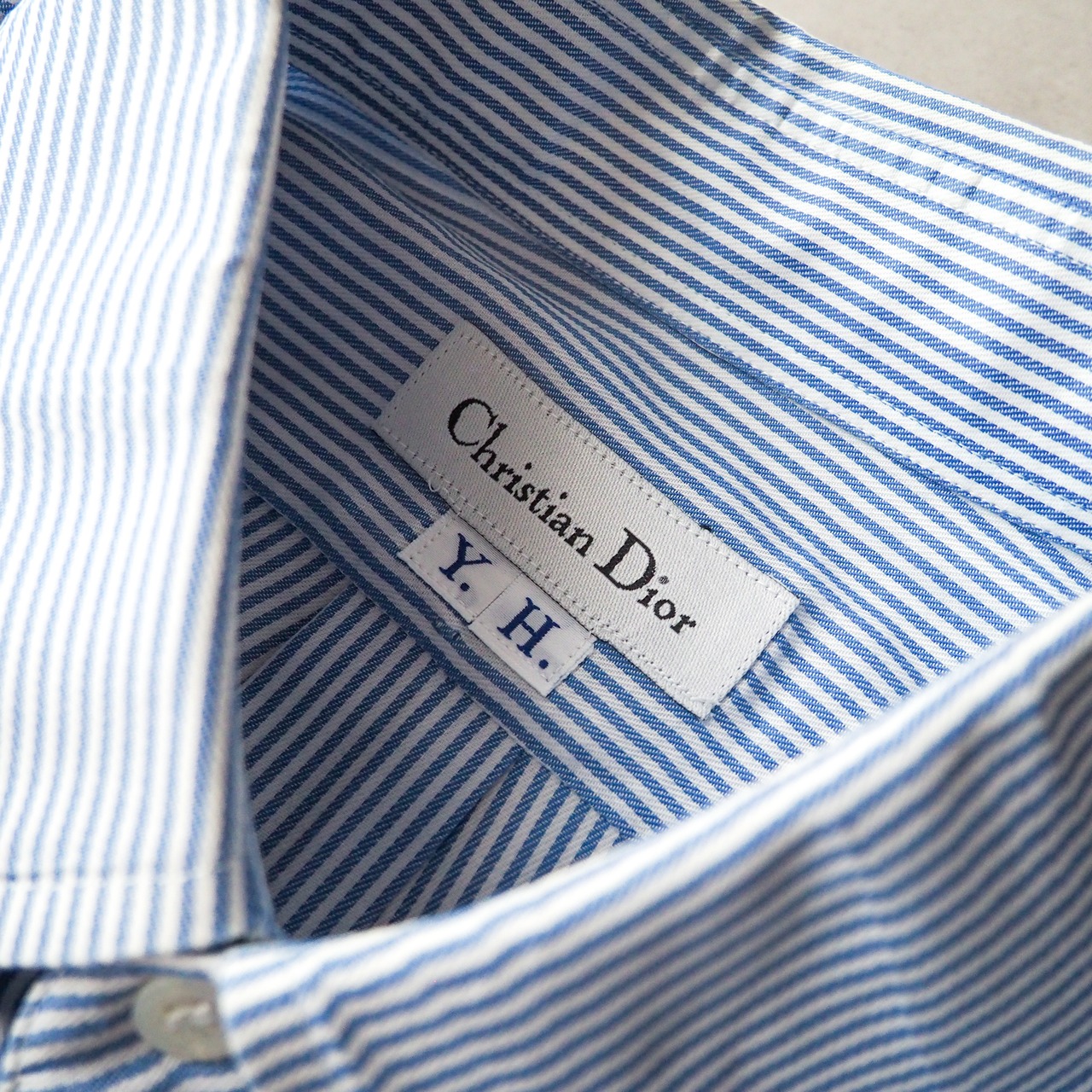 Christian Dior” blue stripe shirt クリスチャンディオール ライト 