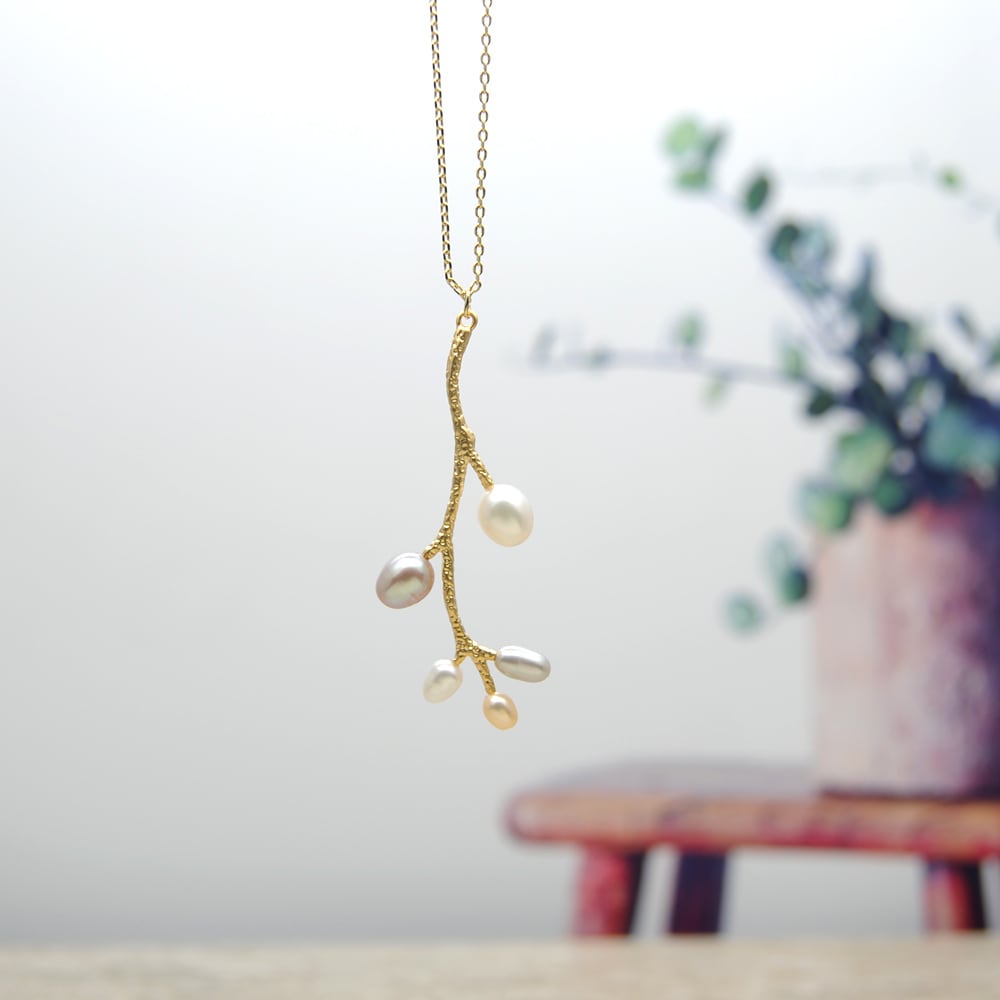 ボタニカル 淡水パール マルチカラー ペンダント / ゴールド or シルバー / pe-007 dps