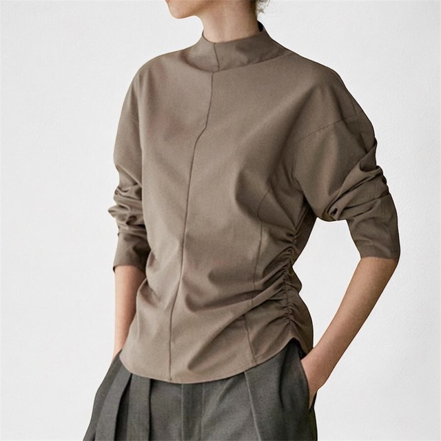 stand collar shaped blouse  00189