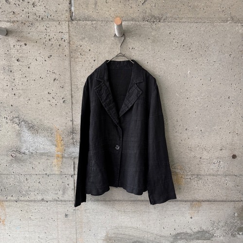 Black switching linen jacket