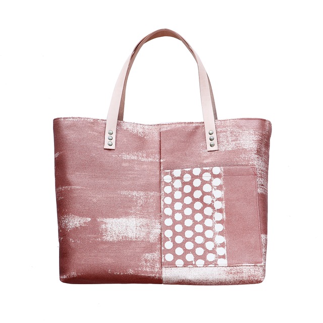 友禅染め書類系トート・ピンクゴールド