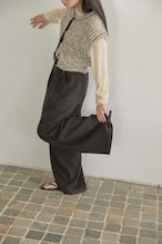 DU250501 linen like wide straight pants【T sizeあり】【Re Stock】【残り僅か】