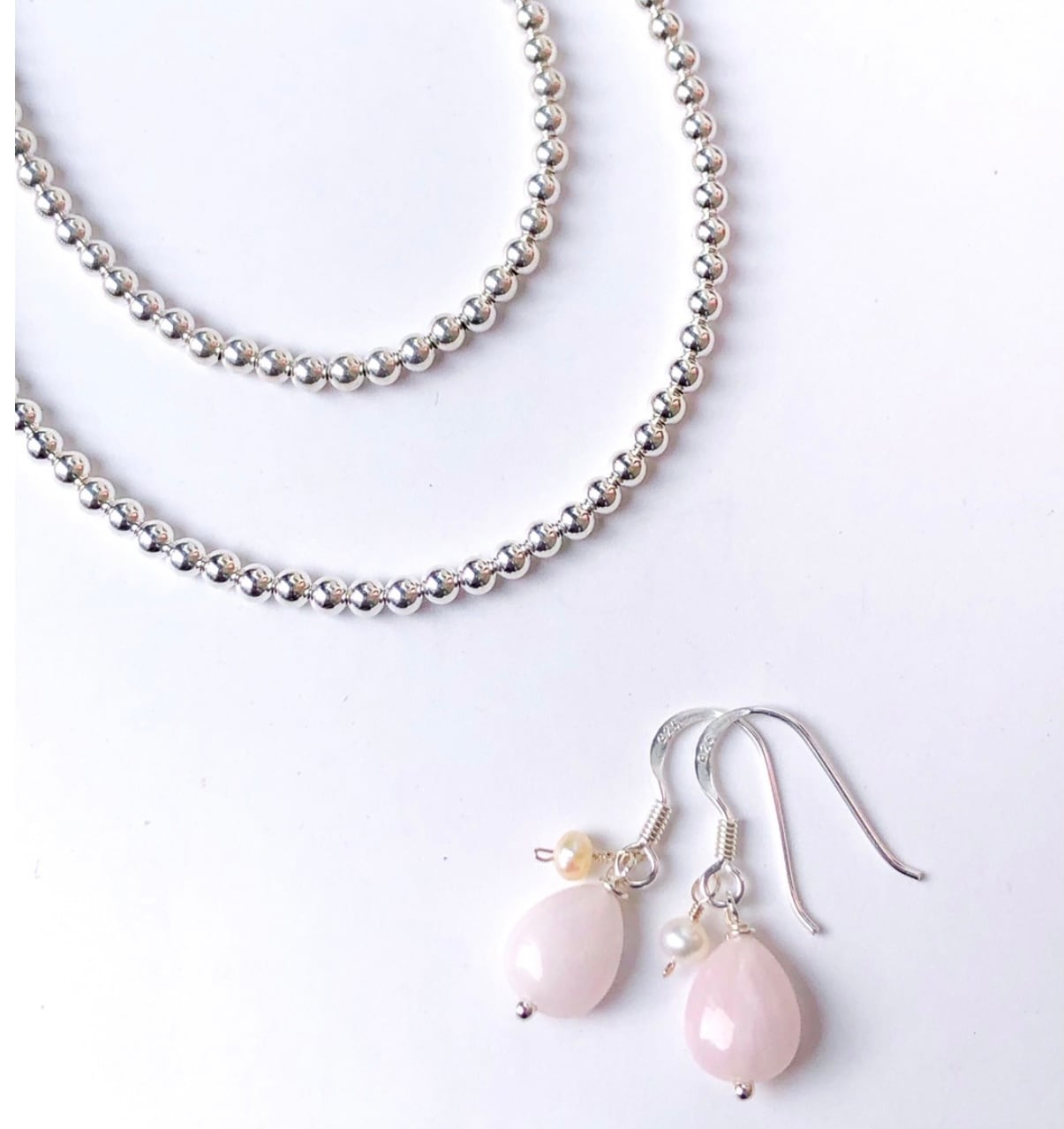 ラスト1】ナバホパール ネックレス 丸玉 3mm 55cm シャイニー 《Indian