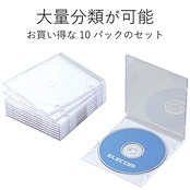 エレコム DVD CDケース プラケース スリム 1枚収納 10枚パック ホワイト CCD-JSCS10WH