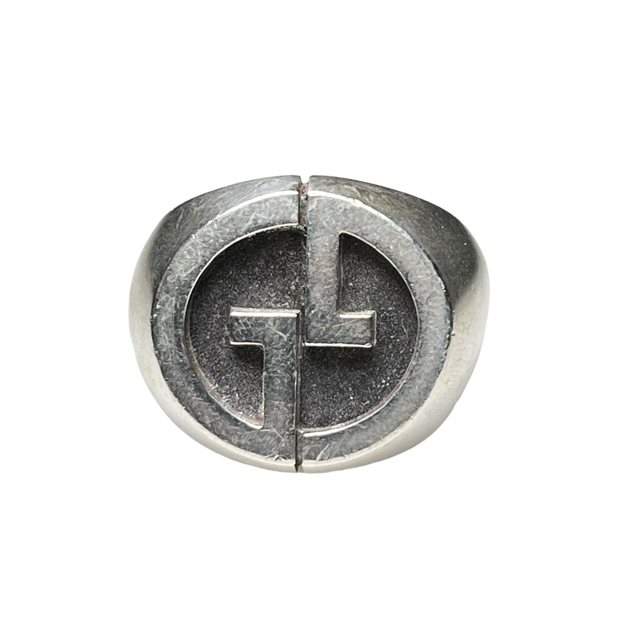 GUCCI silver signet ring " GG "