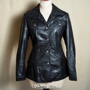 古着 ヴィンテージ 金属製ボタン レザージャケット