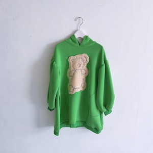 KUMA EMBROIDERY PATCH DOUUBLE AIR HOODIE DRESS / LL
