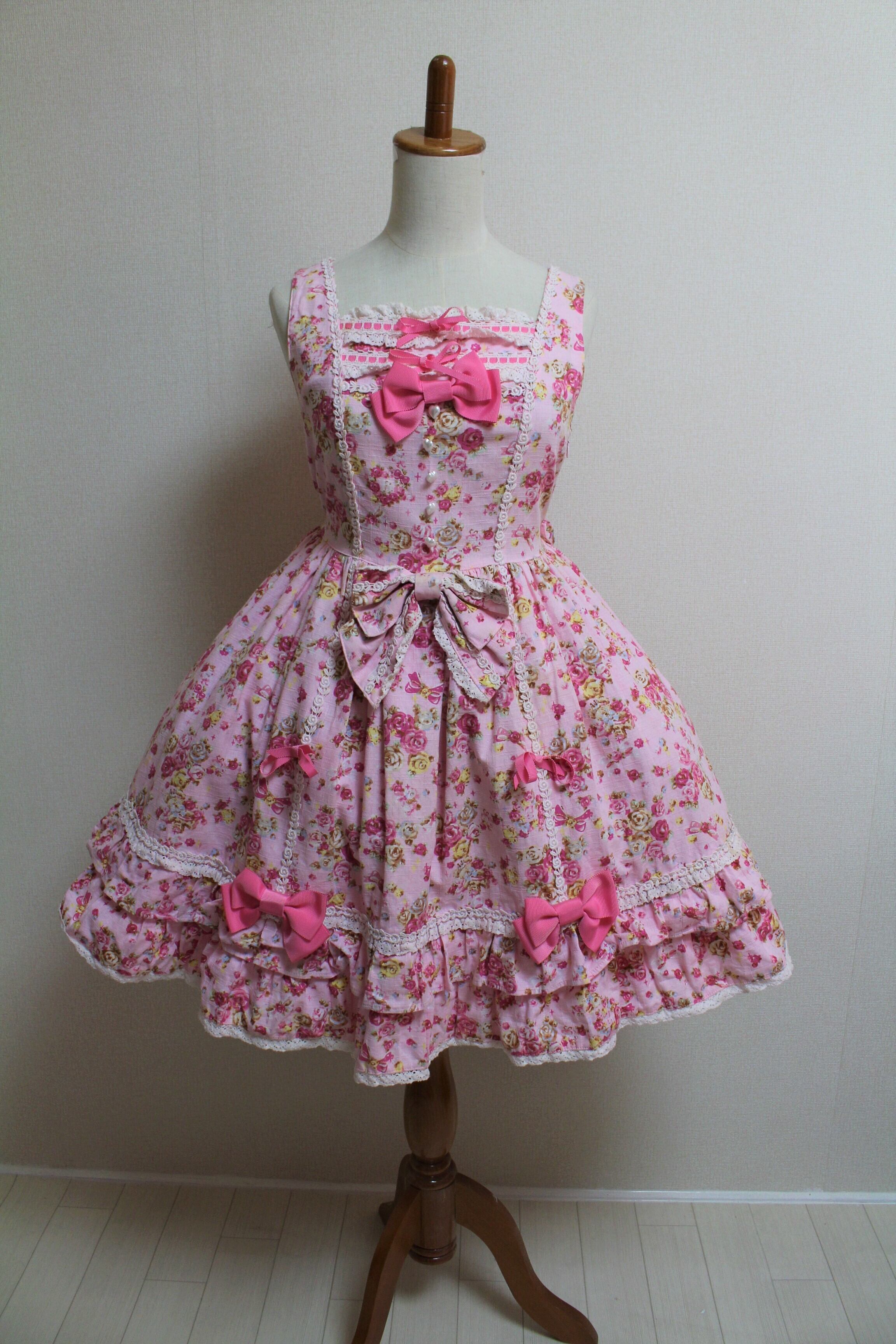 BABY, THE STARS SHINE BRIGHT ちびねこブーケ柄リボンいっぱいJSK