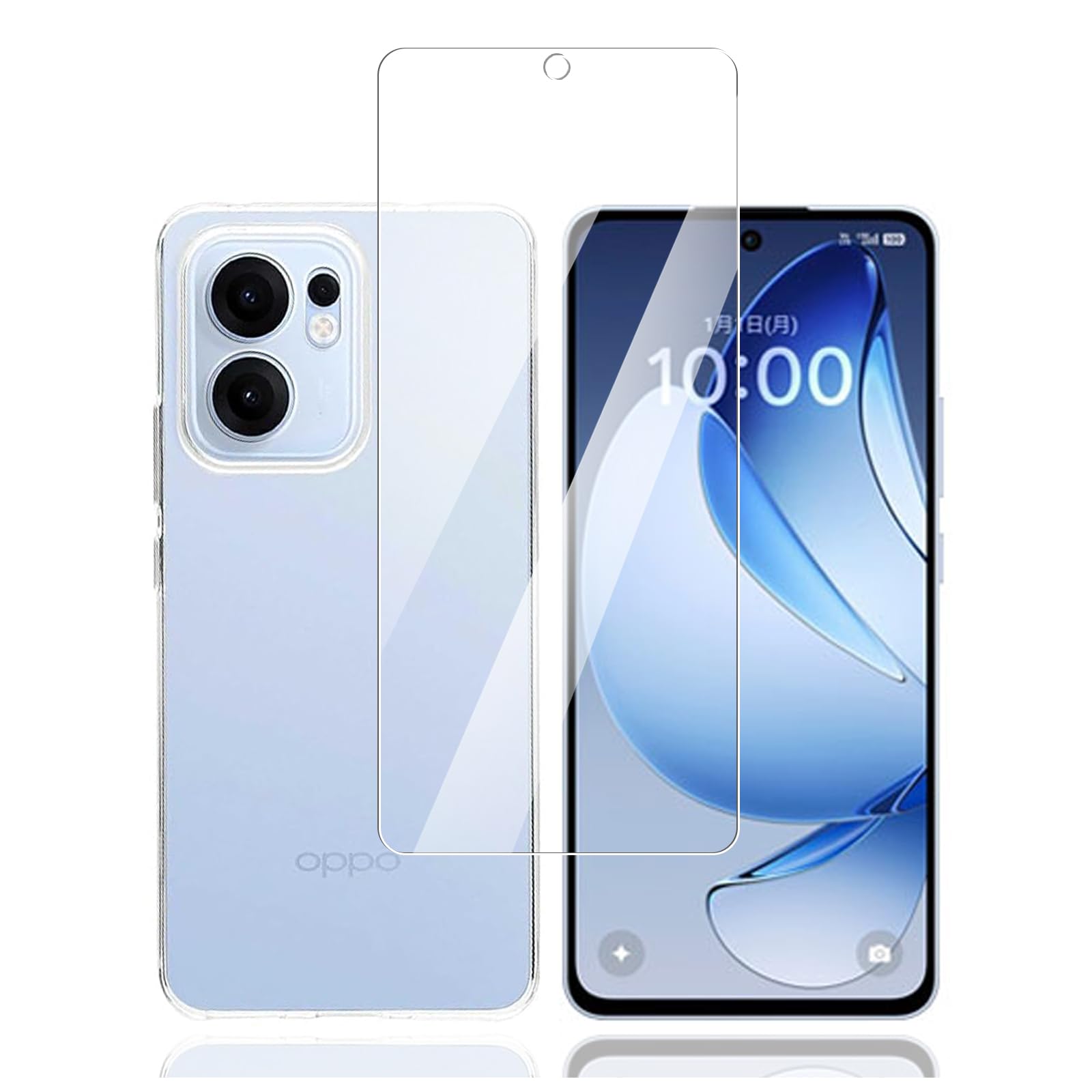 対応 OPPO Reno13A ケース OPPO Reno13A ガラスフイルム 【1枚ガラスフィルム+ 1枚ケース】保護フィルム 採用日本旭硝子素材 高透過率 気泡ゼロ 指紋防止 飛散防止 吸収 貼り付け簡単 カバー 柔軟 TPU 全透明 散熱加工 黄変しにくい耐指紋 撥油性 耐衝撃