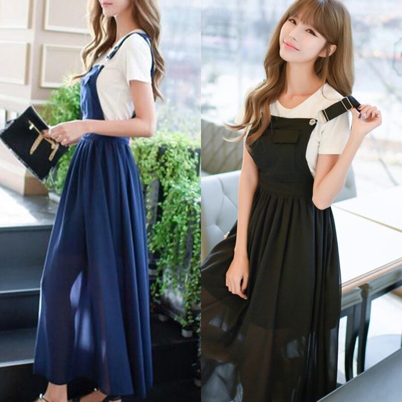 シフォン オールインワン サロペット