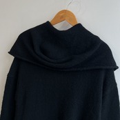 JURGEN LEHL ヨーガンレール ヤク100% ウール ニット ロング ガウン カーディガン ジャケット コート サイズ M /ブラック/男女でも