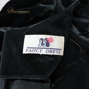 ハワイアンダンス 衣装 FANCY DRESS ファンシードレス ワンピース フラダンス ブラック系 ティアレ柄 ラウアエ柄 花柄 白 黒 ベロア リボン モノトーン 華やか 光沢 かわいい ハワイアン アロハ ダンス衣装 イベント ステージ ホワイト系