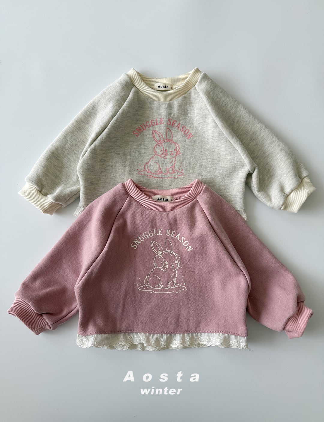 【予約】aosta うさちゃんレーススウェットトップス