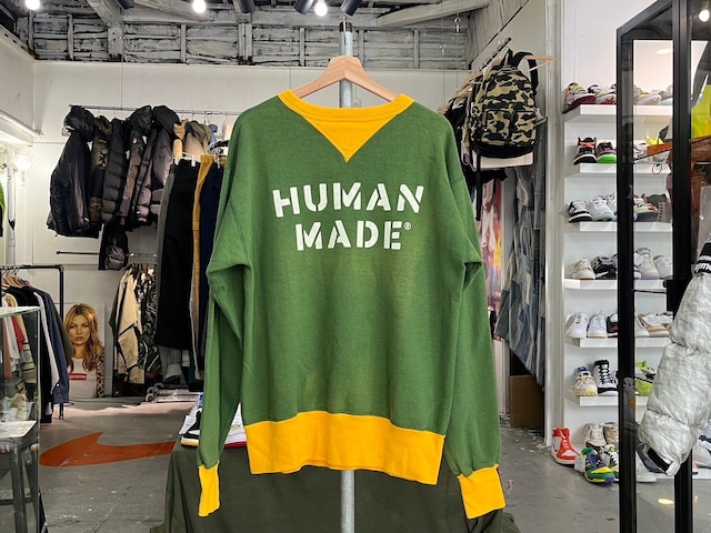 HUMAN MADE CREWNECK SWEAT GREEN LARGE 91951