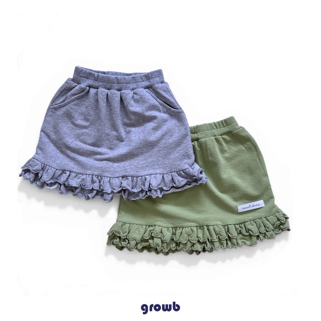 【取寄】growb｜ruffle sweat skirt｜ラッフルスウェットスカート｜S-JS｜kids&jr｜26 summer