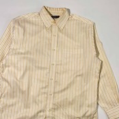 BROOKS BROTHERS ブルックスブラザーズ NON-IRON ストライプ BD ボタンダウン 長袖シャツ M/イエロー系 メンズ