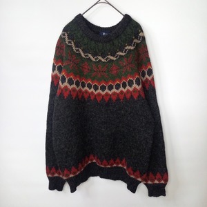 90s　ウールリッチ　モヘア　ニット　セーター　ノルディック　フェアアイル　灰色