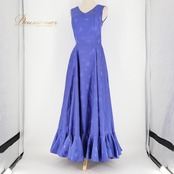 フラメンコ 衣装 Naomi Collection ナオミコレクション ワンピース ドレス ブルー系 青 花 花柄 ノースリーブ 袖なし ボランテ フリル 光沢 華やか ボリューム 上品 かわいい ダンス衣装 イベント ステージ 舞台 フラワー