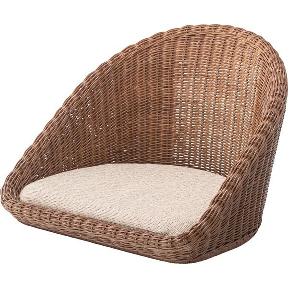 フロアチェア NRS-425 おしゃれ 座椅子 ナチュラル かわいい ラタンチェア こたつチェア モダン 和風 畳 リビング こたつ 和室 洋室 ブラウン