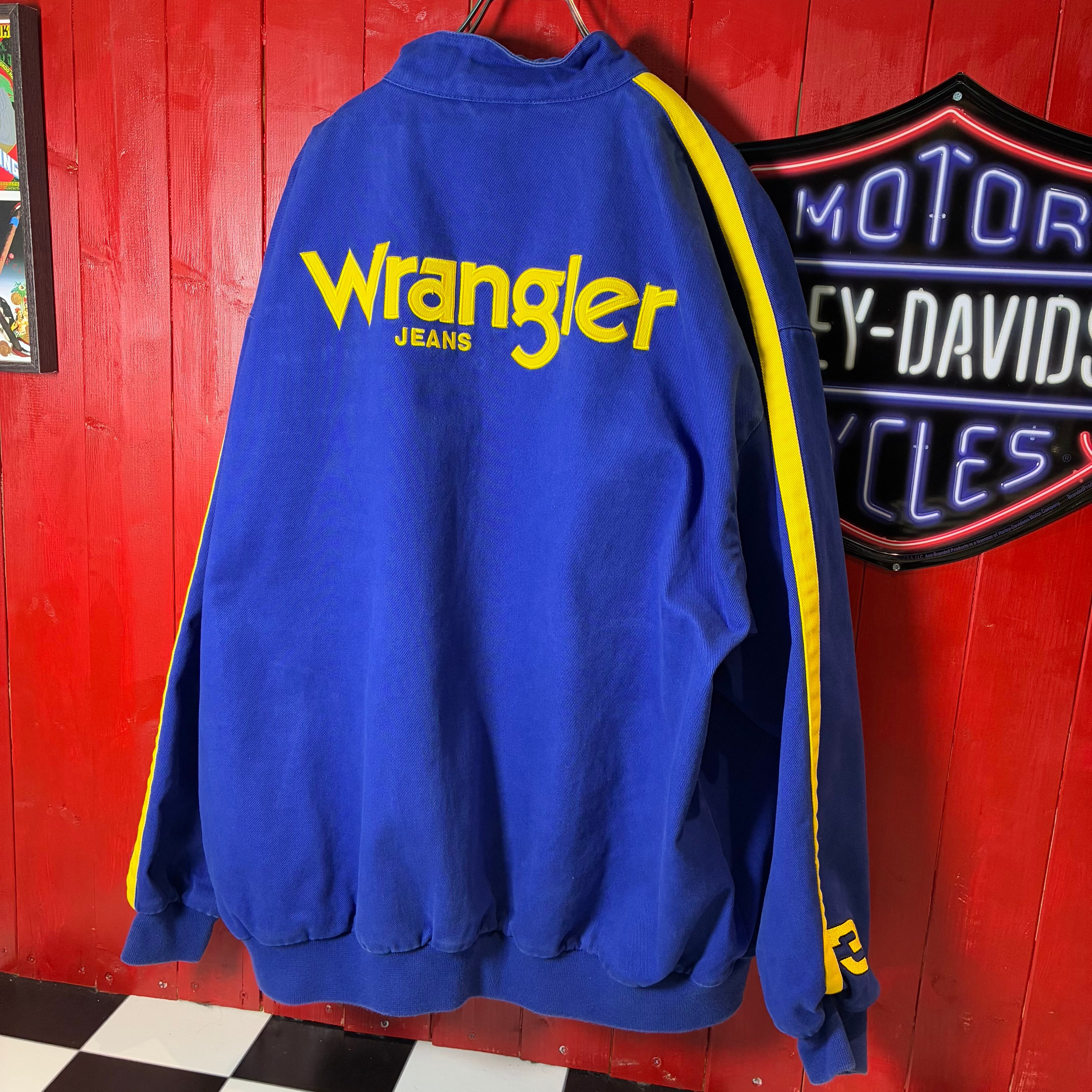 CHASE NASCAR レーシングジャケットWrangler ラングラー 青黄 フルデコ
