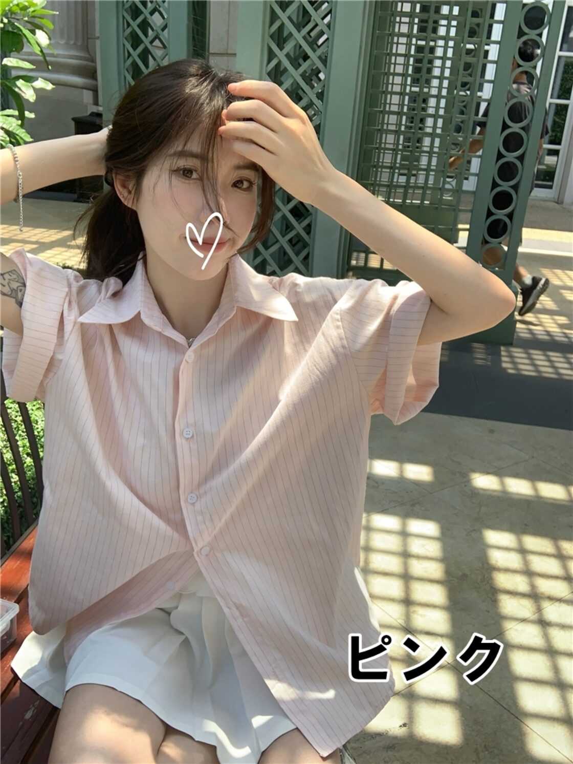 良品 yori ヨリキャンディ ボタン シャツ ブラウス ライトグレー 