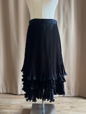 MADE IN JAPAN pleated tiered midi skirt-5225-9