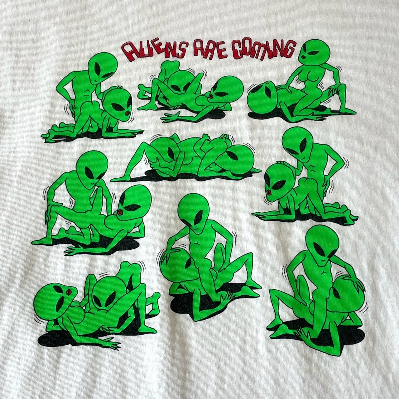 00s ALIENS ARE COMING エイリアン 四十八手 エロTシャツ ヴィンテージ