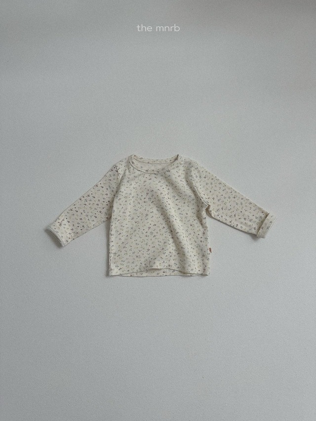 《予約》送料無料【minirobe】Cotton Eyelet Long Sleeve Tee