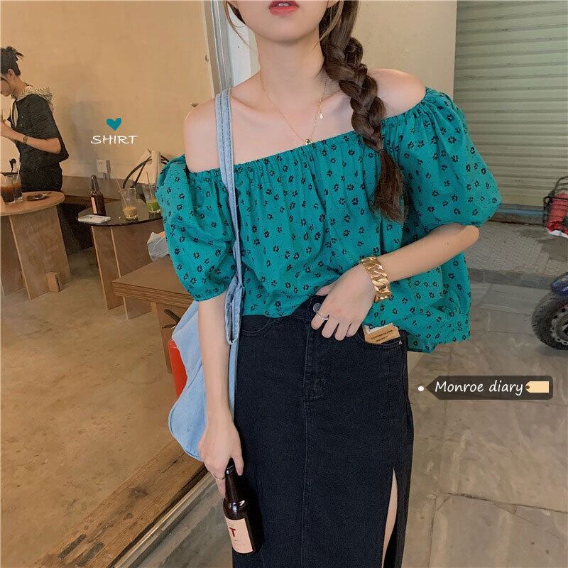 フローラルシャツ ショートトップス サマー 大人ガーリー スウィート キュート カジュアル 夏物 花柄 モンロー98454896849