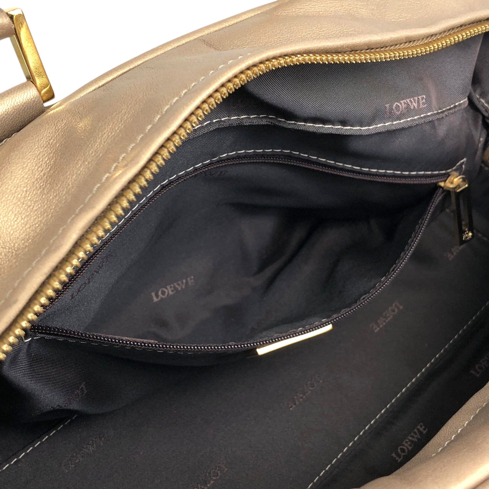 LOEWE ロエベ ハンドバッグ ゴールド アナグラム レザー アマソナ ミニ
